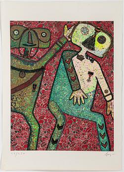 ENRICO BAJ, 10 silkescreens with application, "Baj chez Baj", signed and numbered 52/250.