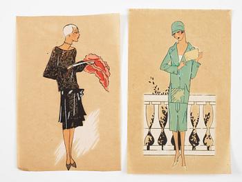 A set of 34 fashion posters from 1920/30s.