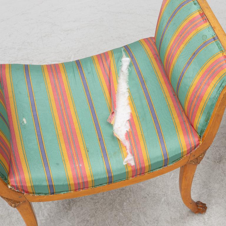 Stools, a pair of Empire style, 19th century.