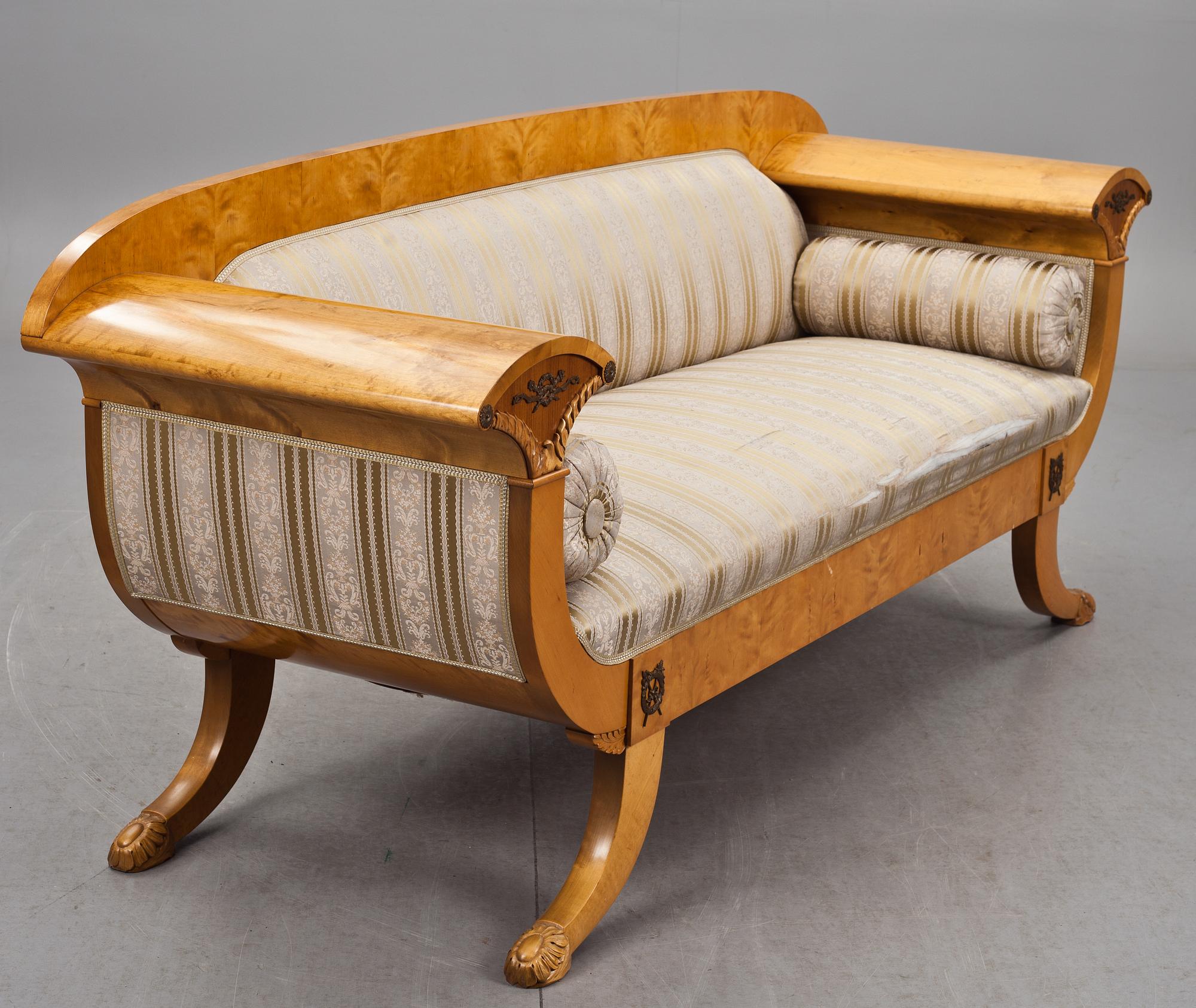 SOFFA, senempirestil, K J Lövgrens Verkstad, Södra Sandby, 1960-tal,