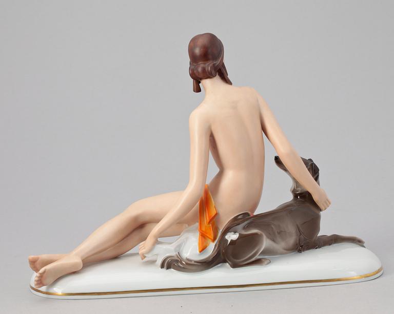 FIGURIN, porslin, "Diana", modell 764 Gerhard Schliepstein, Rosenthal, Tyskland, 1930-tal.