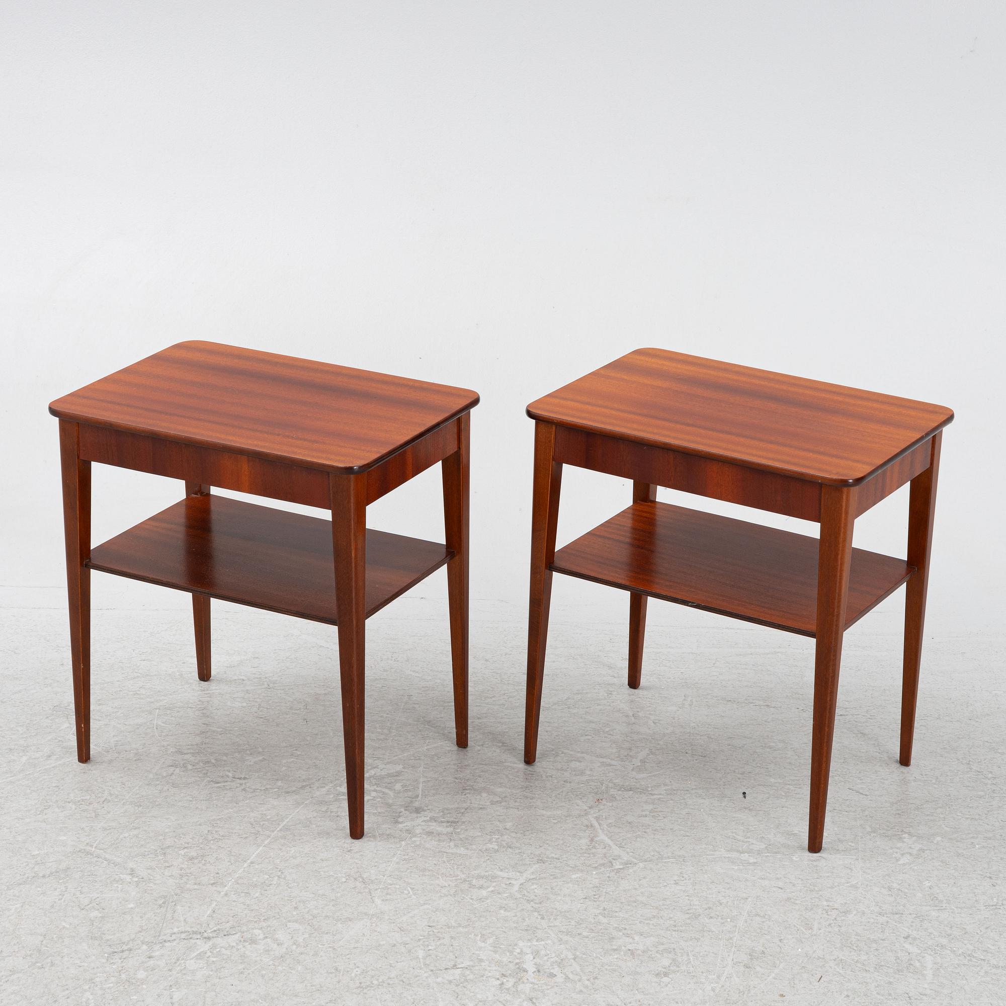 Sängbord, ett par, Björkås Möbelfabrik, Nässjö, 1950/60-tal.