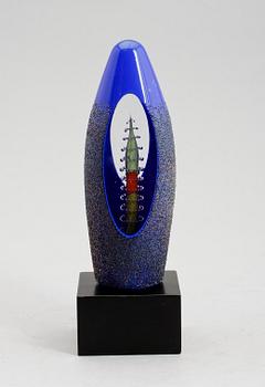 MONICA BACKSTRÖM, skulptur, glas, Monica Backström, Kosta Boda, signerad.