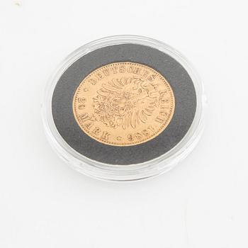 Guldmynt Tyskland, Wilhelm I 20 Mark, 1886.