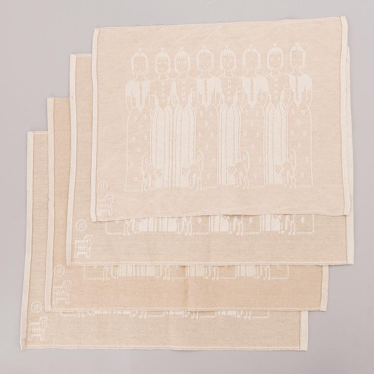 DORA JUNG, bordstabletter 4 st, signering Dora Jung samt märkt TL, Tampella.