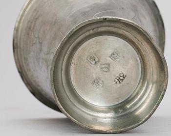 BÄGARE, tenn, Nicolaus Justelius, Eksjö 1799.