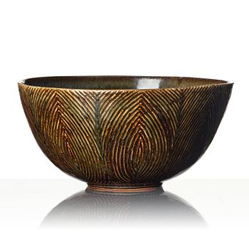 Axel Salto, a 'fluted style' stoneware bowl, Royal Copenhagen 1966, model 20675.