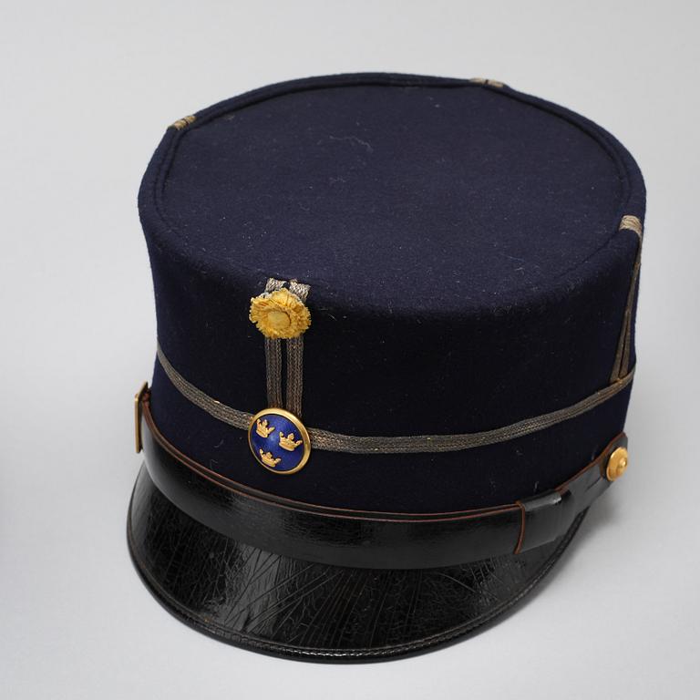 Five hats for the swedish army, 20th century.