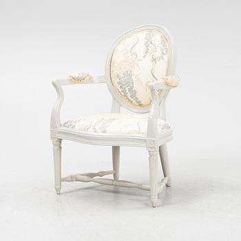 A Gustavian armchair, end of the 18th Century.