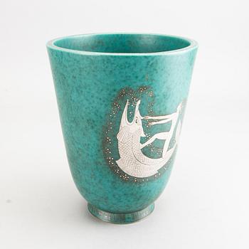 WILHELM KÅGE, vase, stoneware "Argenta" Gustavsberg.