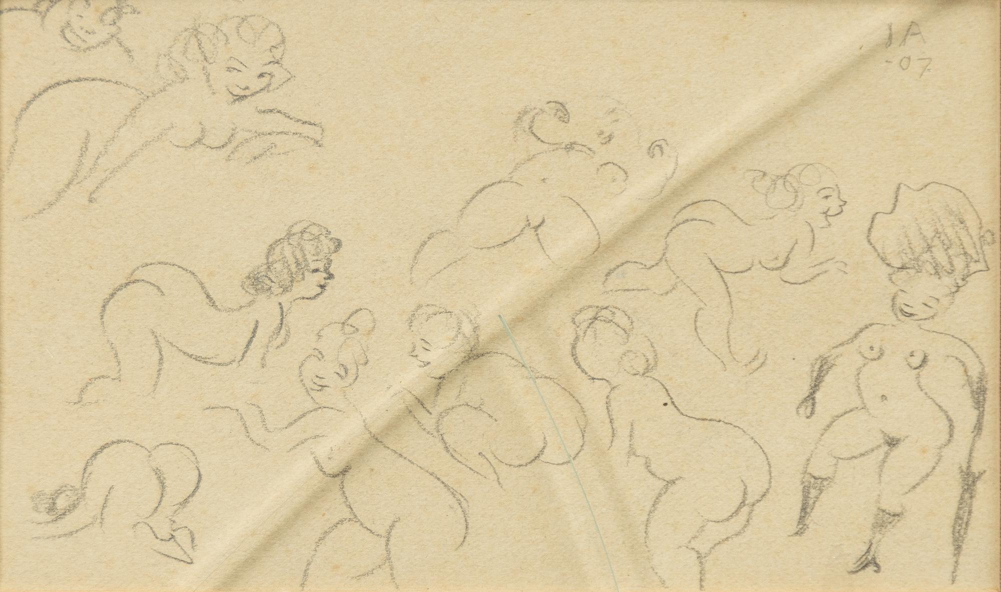 Ivar Arosenius, Model sketches, 2 pcs/double-sided.