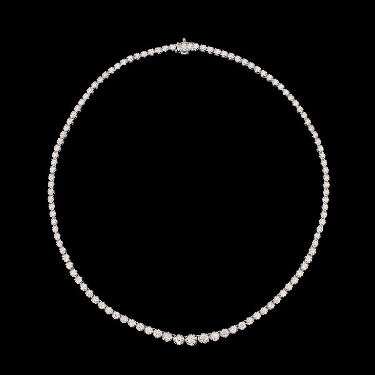 NECKLACE, 111 brilliant cut diamonds, tot. 7 cts.