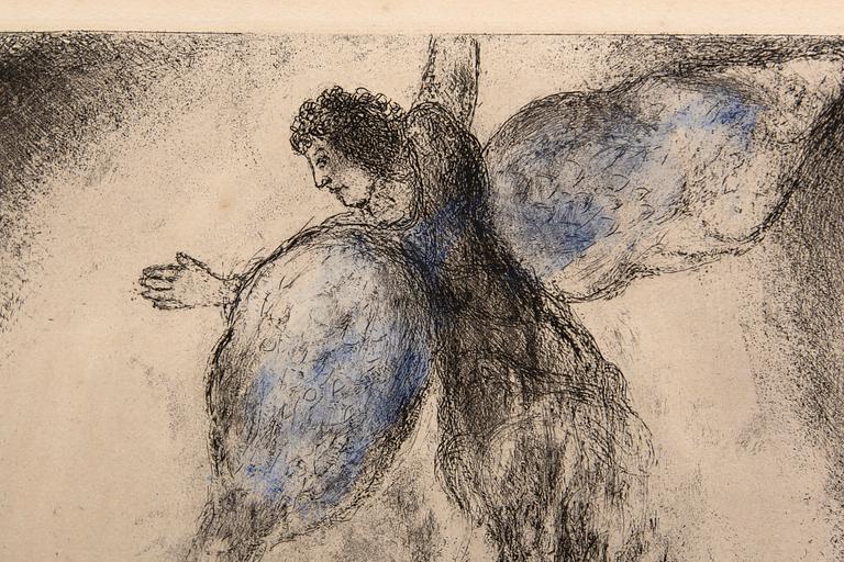Marc Chagall, handkolorerad etsning, signerad 75/100.