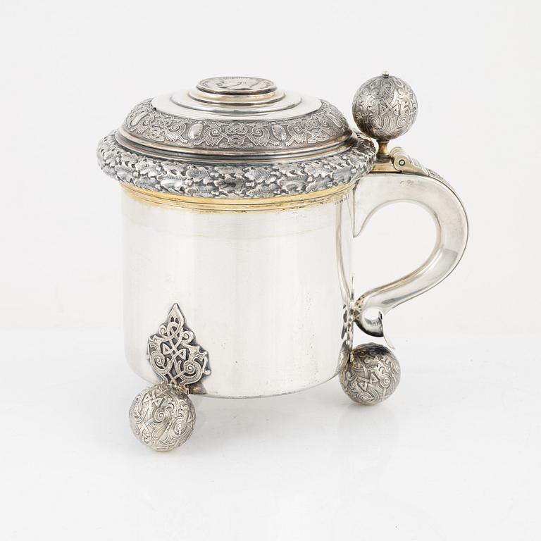 A Swedish Parcel Gilt Silver Tankard, mark of GAB, Stockholm 1943.