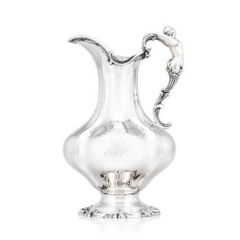 A Swedish silver-jug, marks of Christian Hammer, Stockholm 1857.