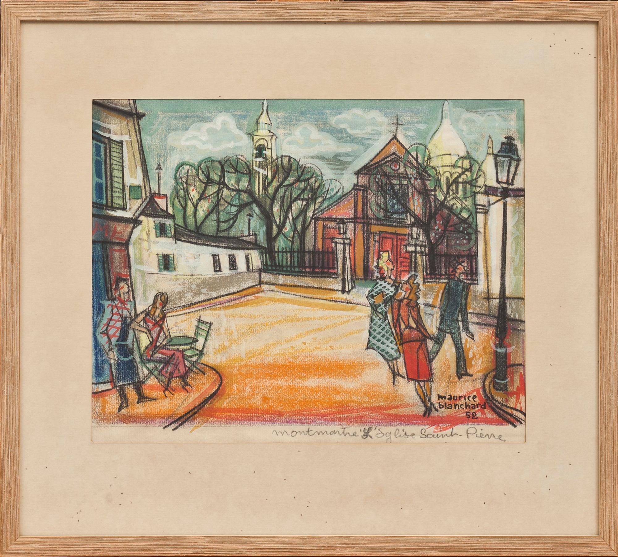 MAURICE BLANCHARD, gouache/blandteknik. Signerad och daterad -52.