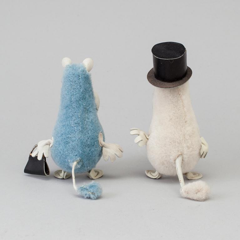 Two 1950-60s Moomin characters by Atelier Fauni, Finland.