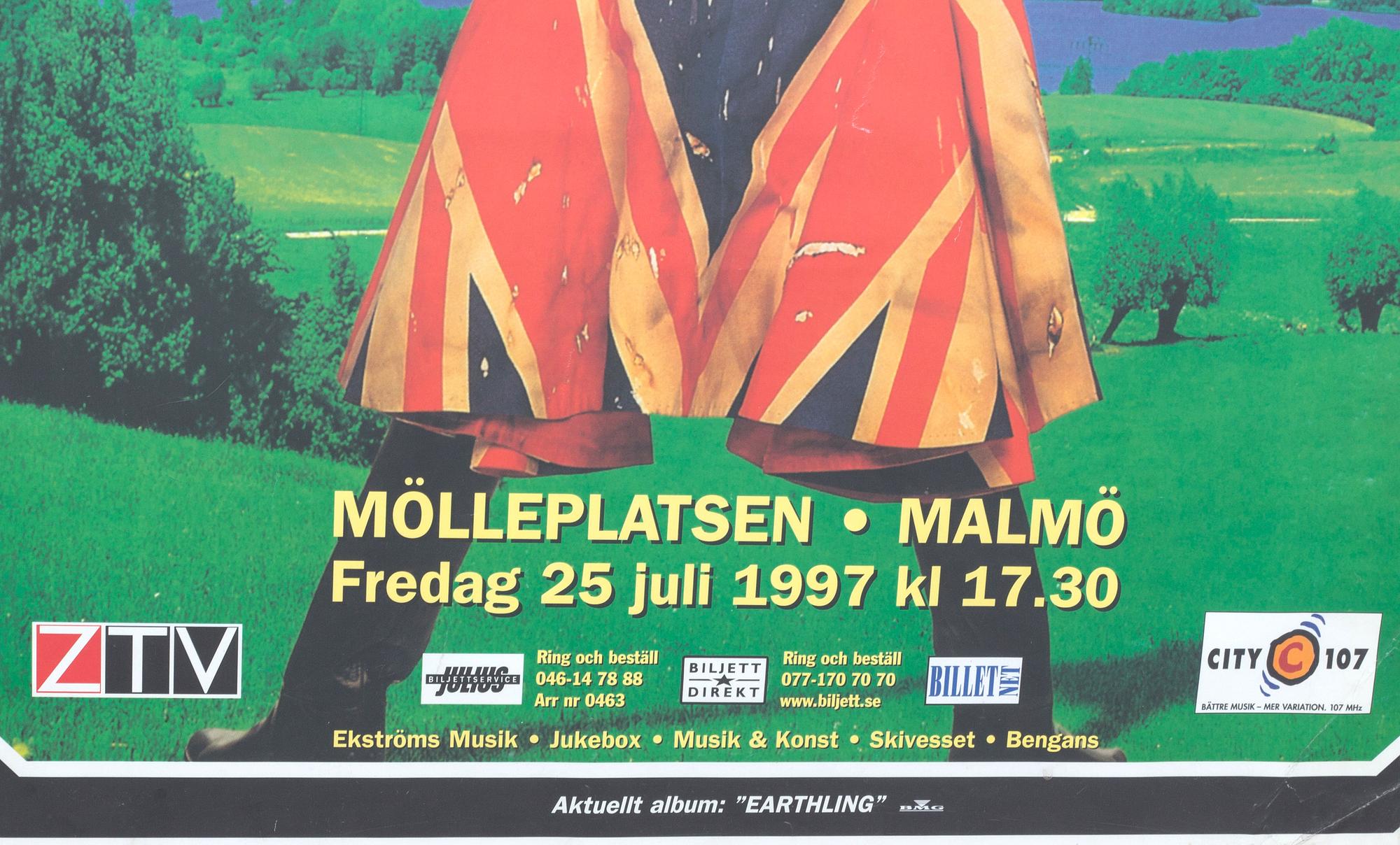 A DAVID BOWIE CONCERT POSTER, Malmö, 1997.