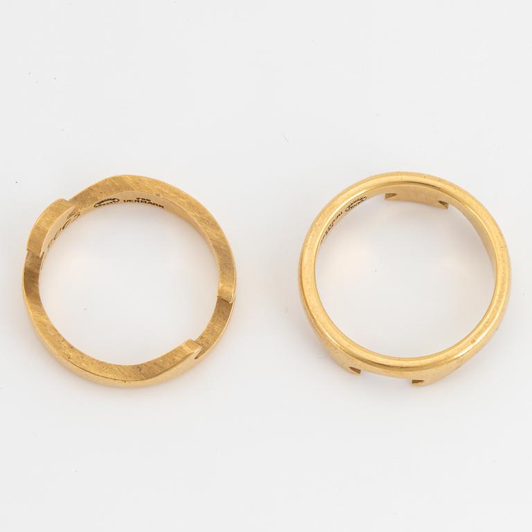 Georg Jensen "Fusion" 18K gold rings.