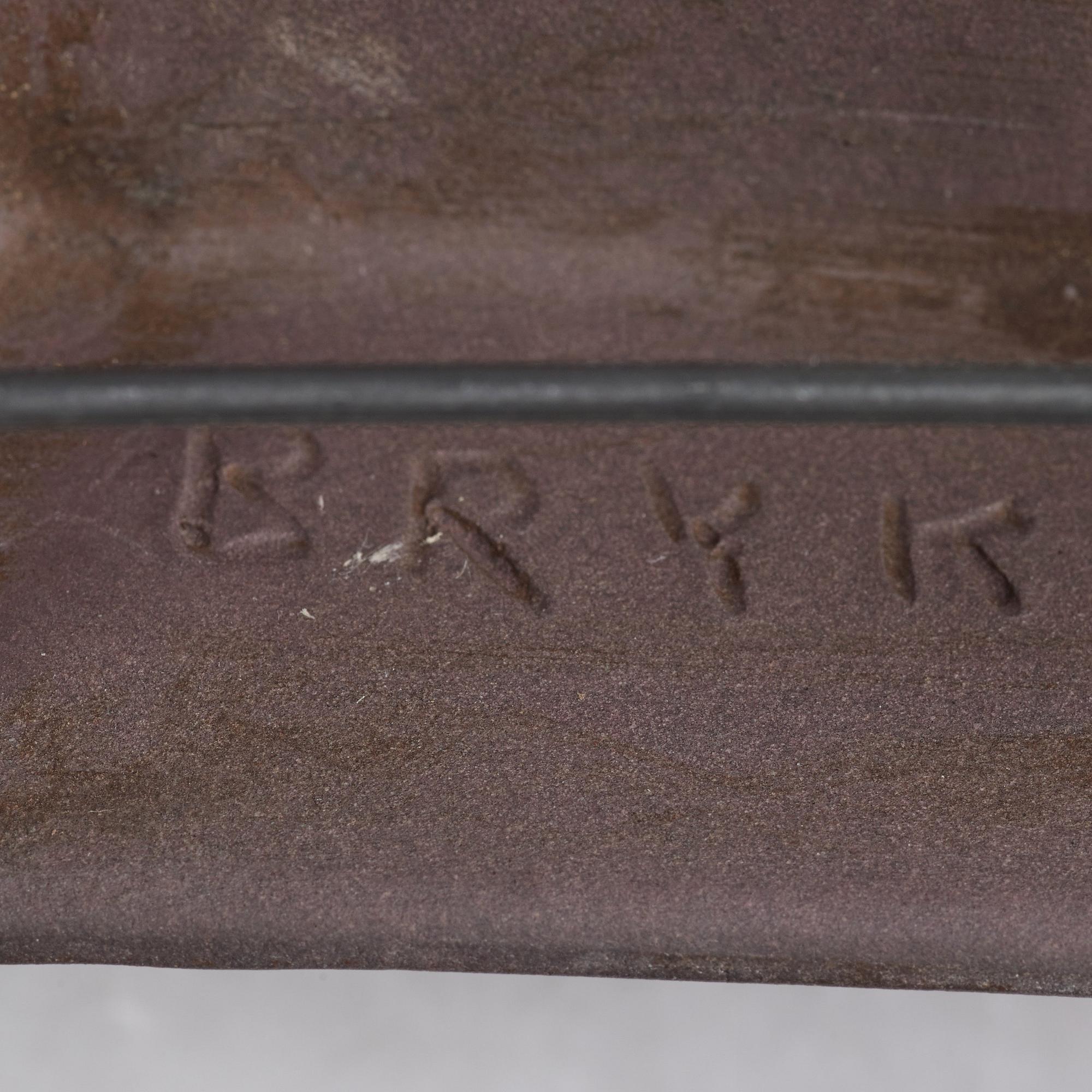 Rut Bryk, two stoneware plaques, Arabia, Finland late 1950's.