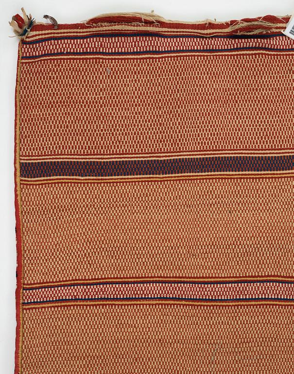 A carriage cushion, double-interlocked tapestry, ca 96-99 x 47-49,5 cm, Scania around 1834, Sweden,