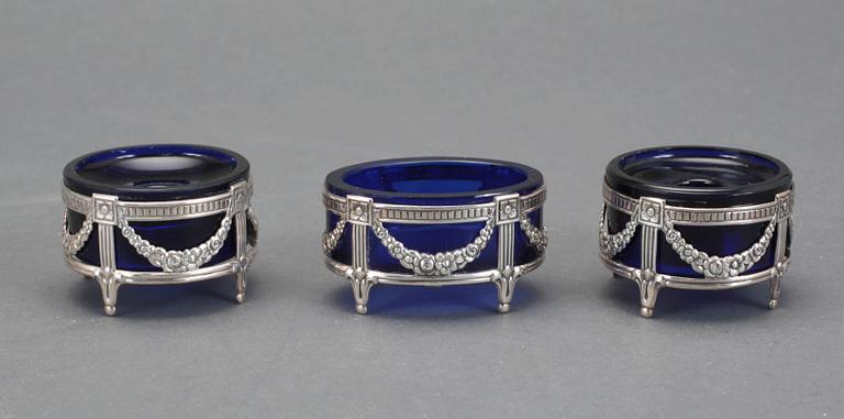 BORDSSET, 6 delar + sked, sterlingsilver, Mema, 1965 och 1966.