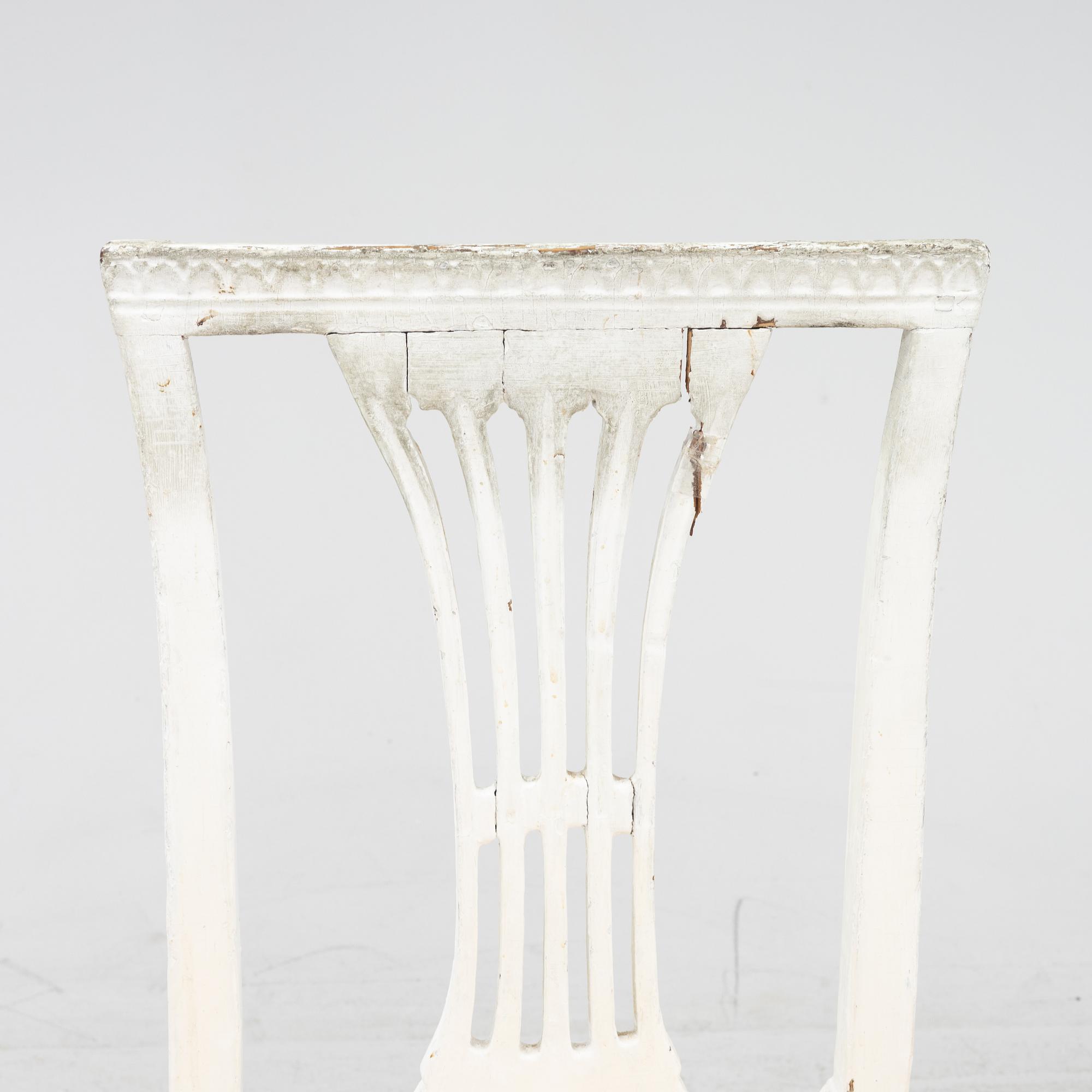 Stolar, 3 st olika modeller, gustavianska, 1700-talets andra hälft.