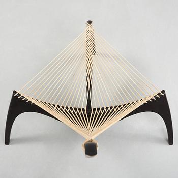 A Jørgen Høvelskov black lacquered 'Harp' chair, Christensen & Larsen, Denmark post 1968.