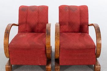 FÅTÖLJER, 1 par, art déco-stil, 1900-talets mitt.