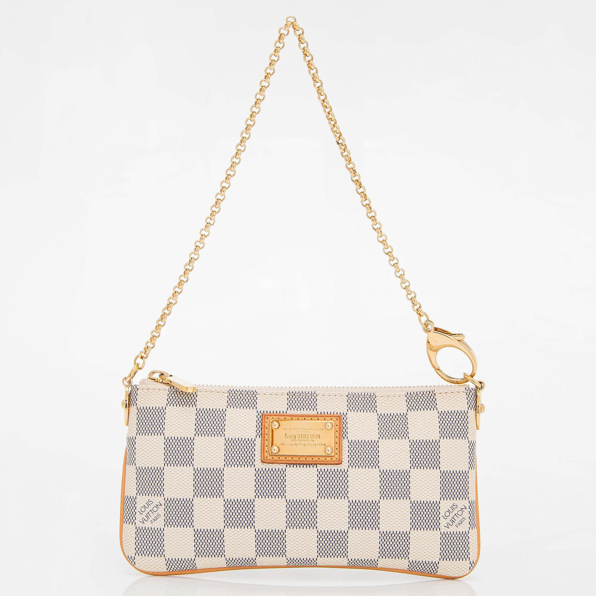 Louis Vuitton, a Damier Azur 'Milla MM Pochette' bag.