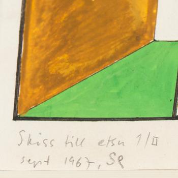 STEN EKLUND, gouache, signerad och daterad 1967.