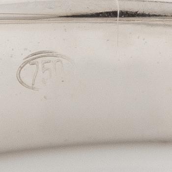 Ring halvallians 18K vitguld med fem briljantslipade diamanter.