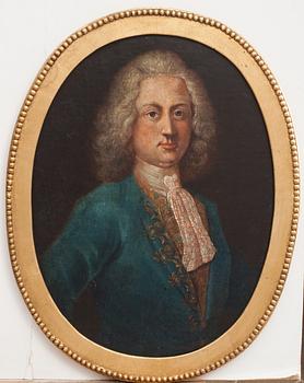 OKÄND KONSTNÄR, olja på uppfodrad duk, ett par, ovala. 1700-tal.