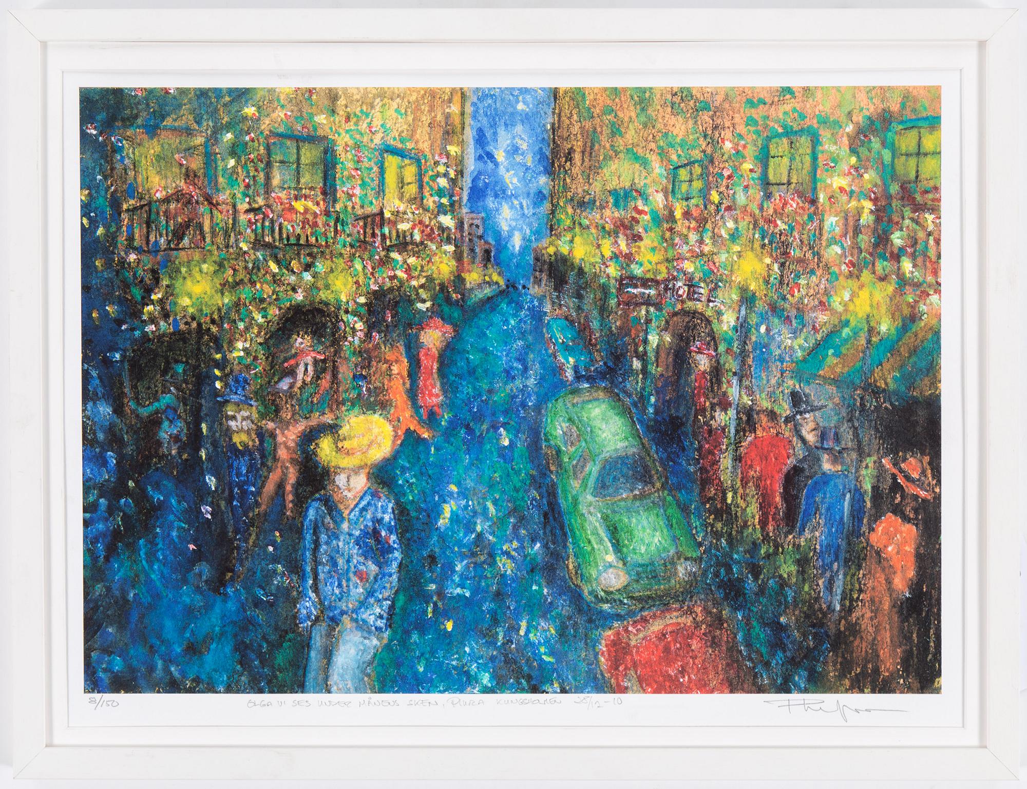 PLURA JONSSON, a colour lithograph, signed and numbered 8/150.