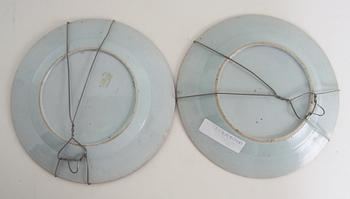 TALLRIKAR, ett par, porslin, Kina, Qianlong, 1736-1795.