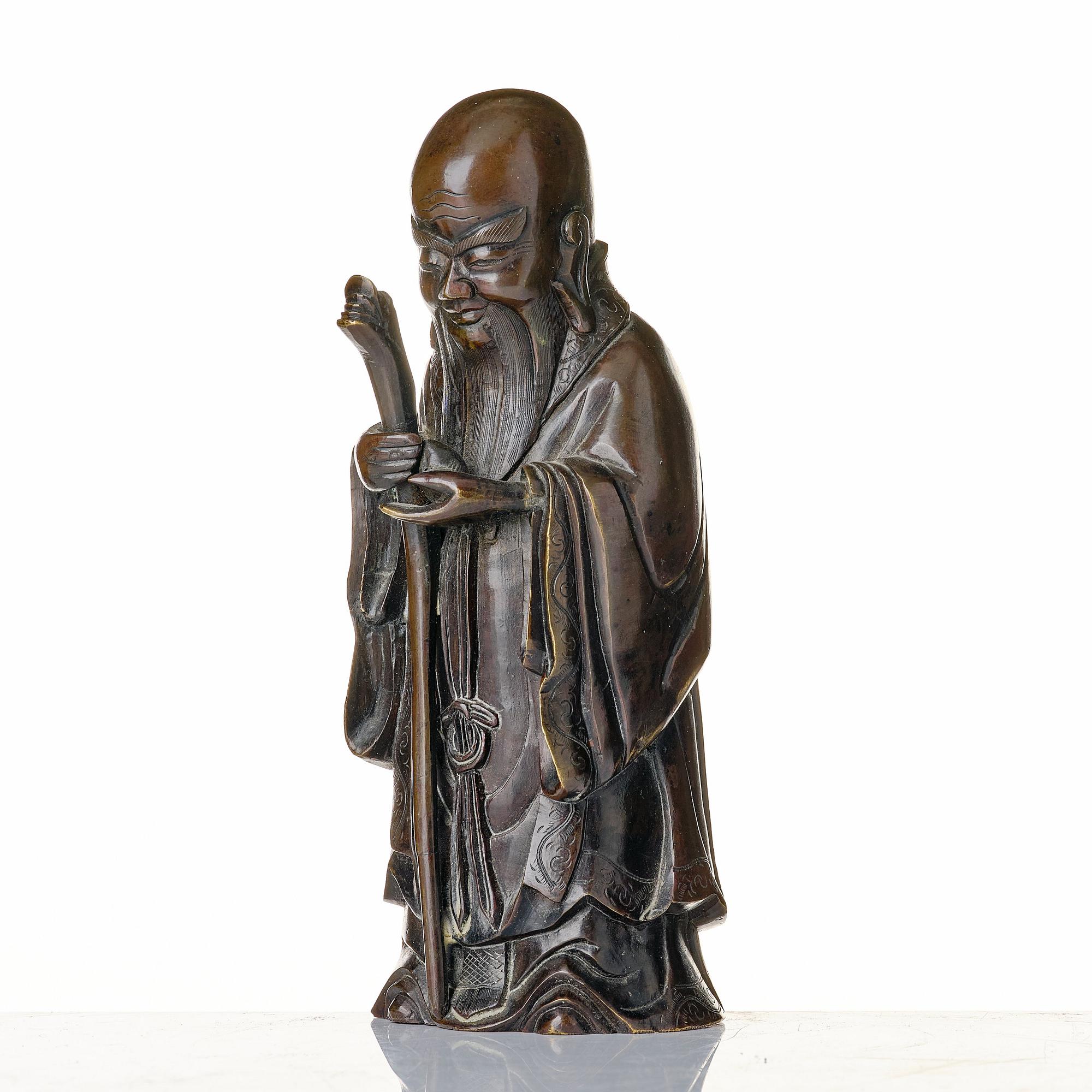 Skulptur, brons. Sholau, sen Qingdynastin.