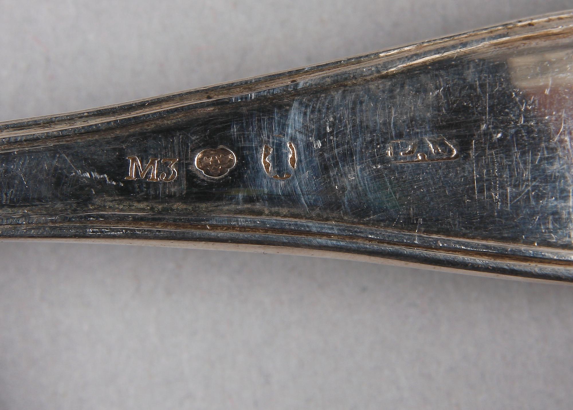 PARTI BESTICK, 10 delar, silver, Sverige, Norge, Danmark, 1700-1800-tal. Bla Johan Leffler, Falun 1783.