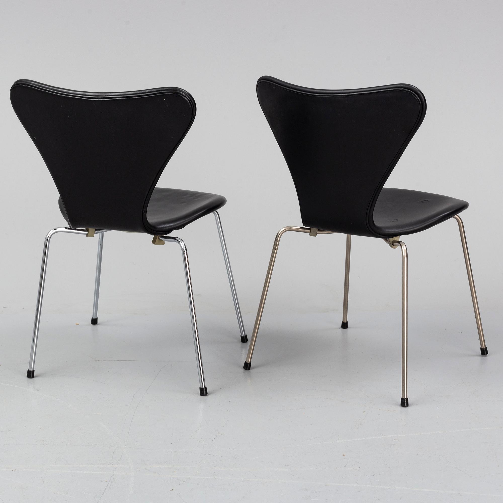 ARNE JACOBSEN, stolar, 10 st, "Sjuan", Fritz Hansen, Danmark.