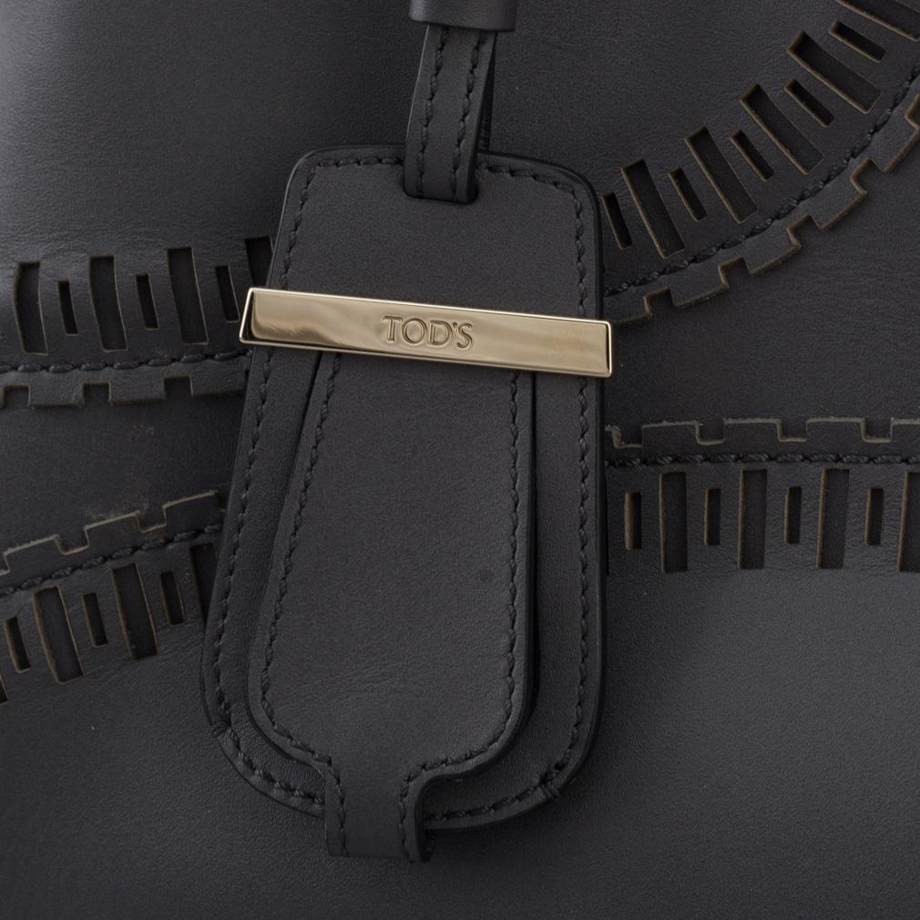A grey leather tote bag by Tod's.