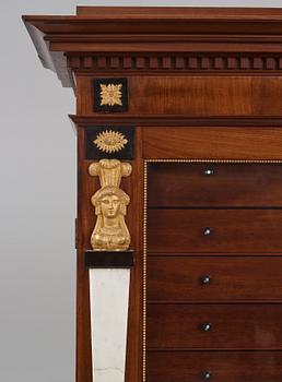 Writing cabinet,  by Johan Söderberg (instrument maker under the carpenter's guild in Stockholm 1803-1820) Empire,