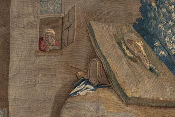 Jacob van der Borcht, vävd tapet, "Kermess", ca 345 x 332 cm, Bryssel, Flanderna, efter förlaga av David Teniers d.y.omkring år 1700.