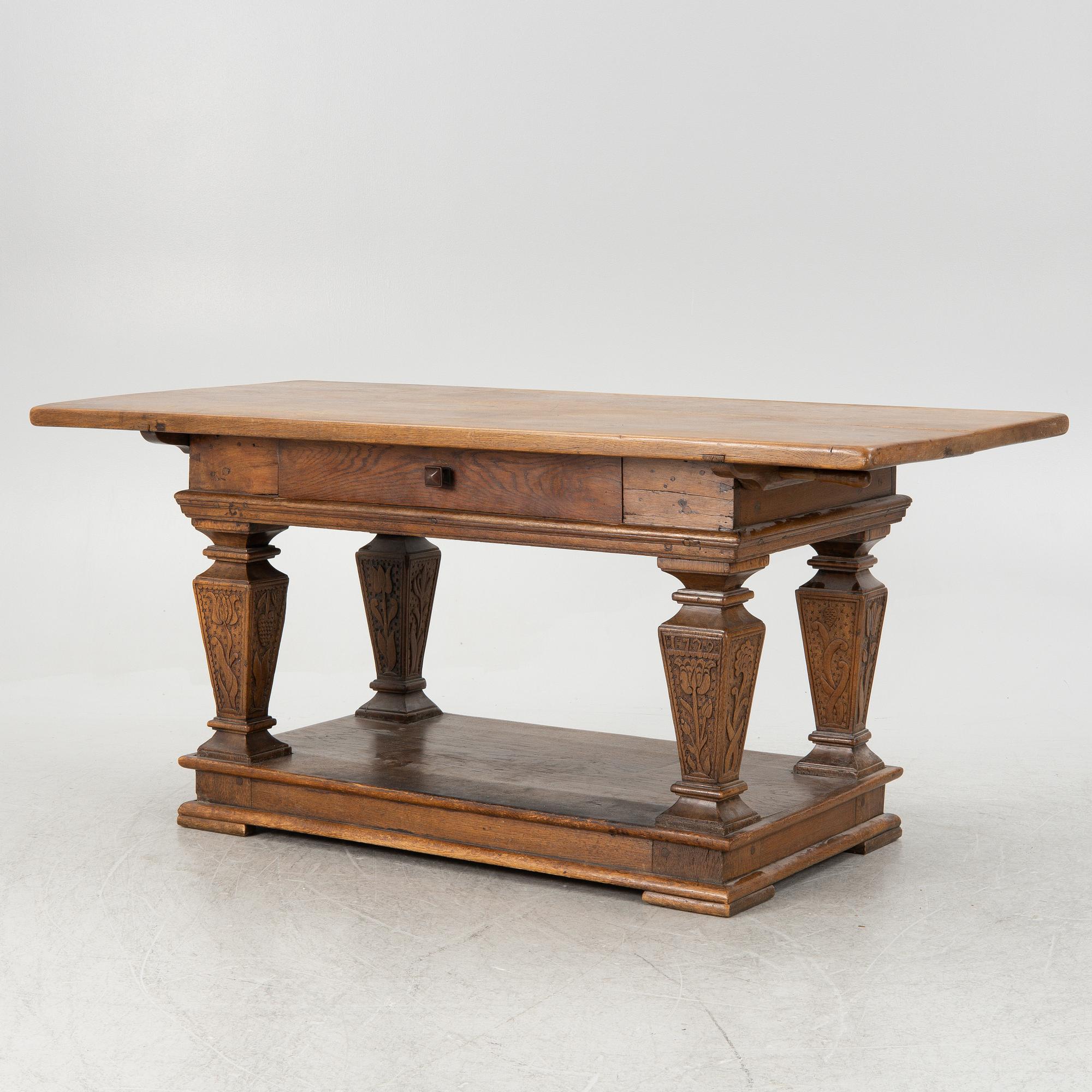 A Swedish provincial table, dated 1792.