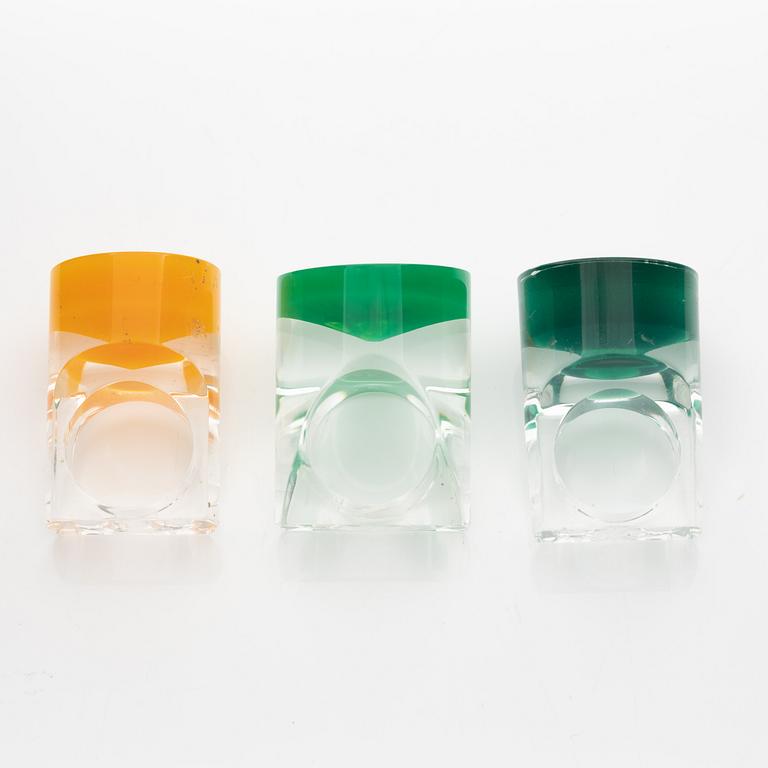 Siv Lagerström, three acrylic plastic rings, 1970s.