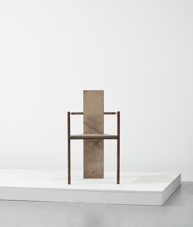 Jonas Bohlin, a "Concrete" armchair, Källemo, Värnamo, Sweden 1981.