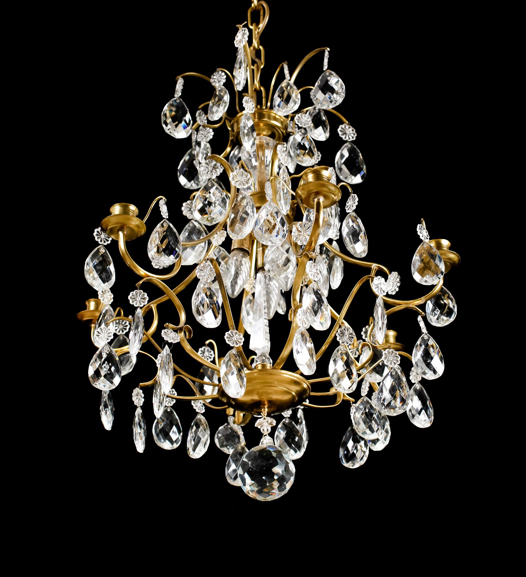 LJUSKRONA, barockstil, 1900-talets mitt, höjd 65 cm.