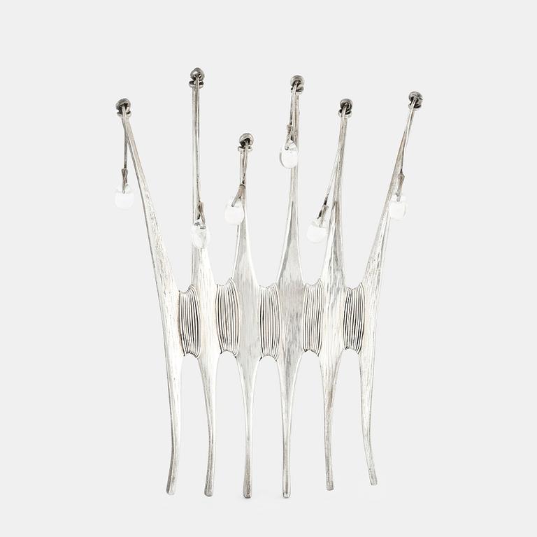 Vivianna Torun Bülow-Hübe, a silver and rock crystal hair comb, executed in Torun's studio, Stockholm 1964.