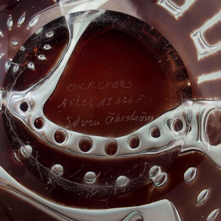 an Ariel glass bowl signed by Edvin ÖhrströM.