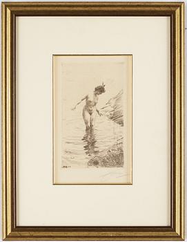 Anders Zorn, etching, 1907, signed in pencil.