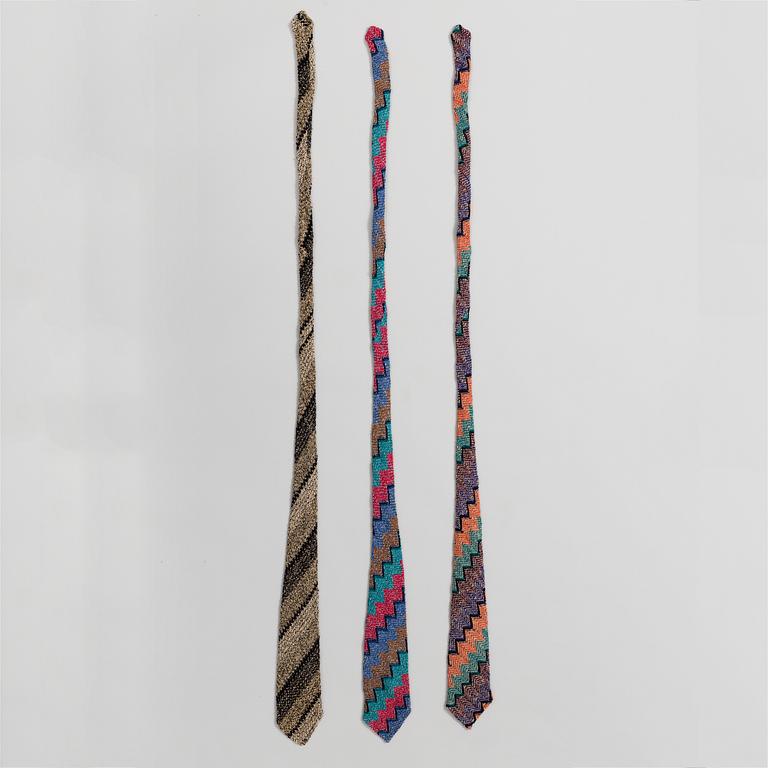 Three 1980s  Missoni ties.