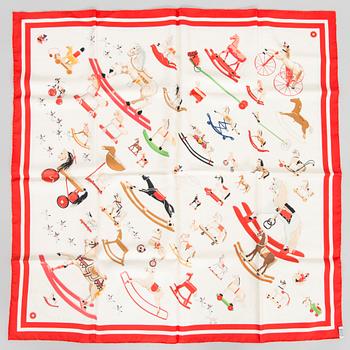 Hermès, a 'Raconte-moi le Cheval' silk scarf.